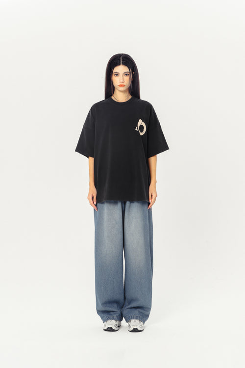 Embroidered Heavyweight Tee - Black