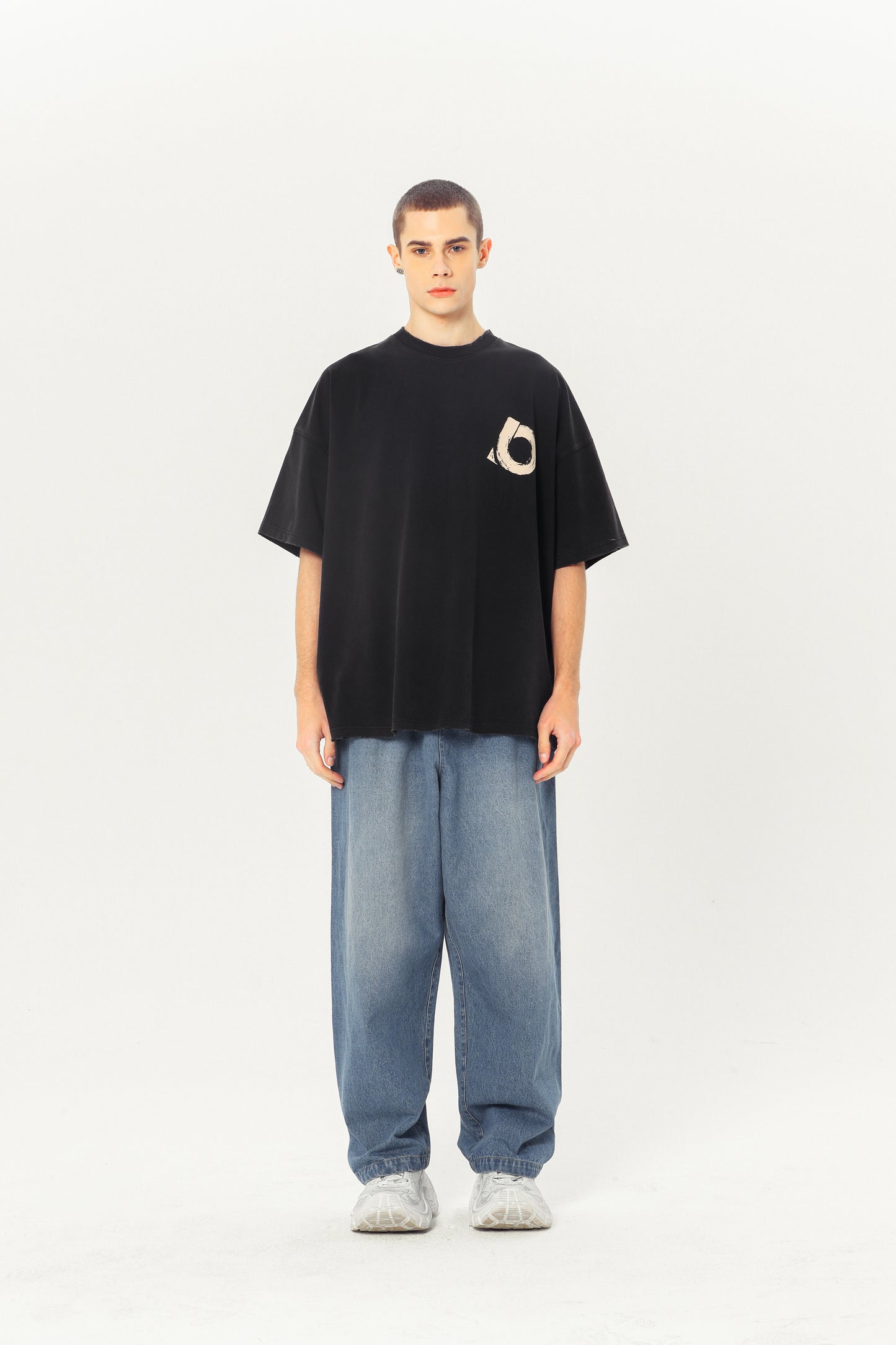 Embroidered Heavyweight Tee - Black