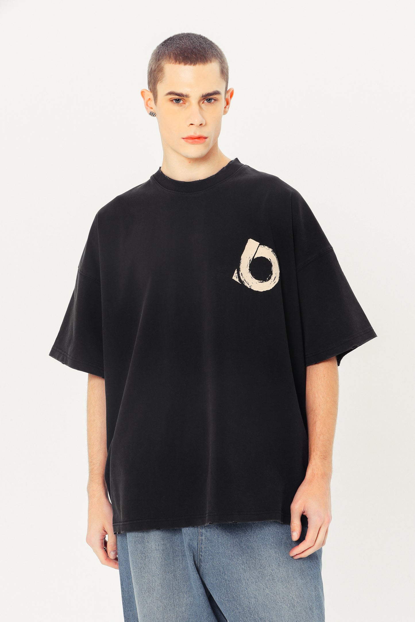 Embroidered Heavyweight Tee - Black