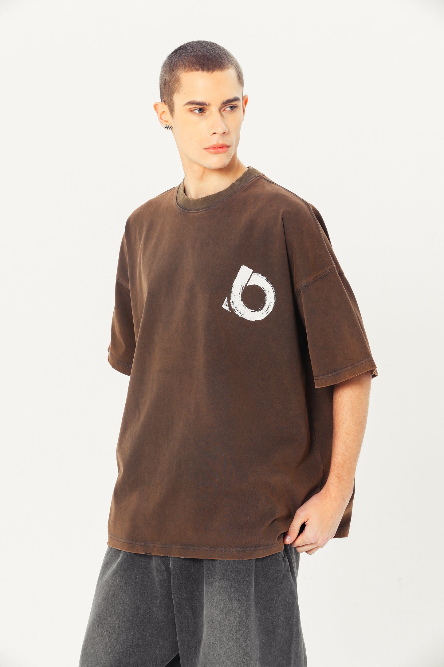 Embroidered Heavyweight Tee - Rust-Red