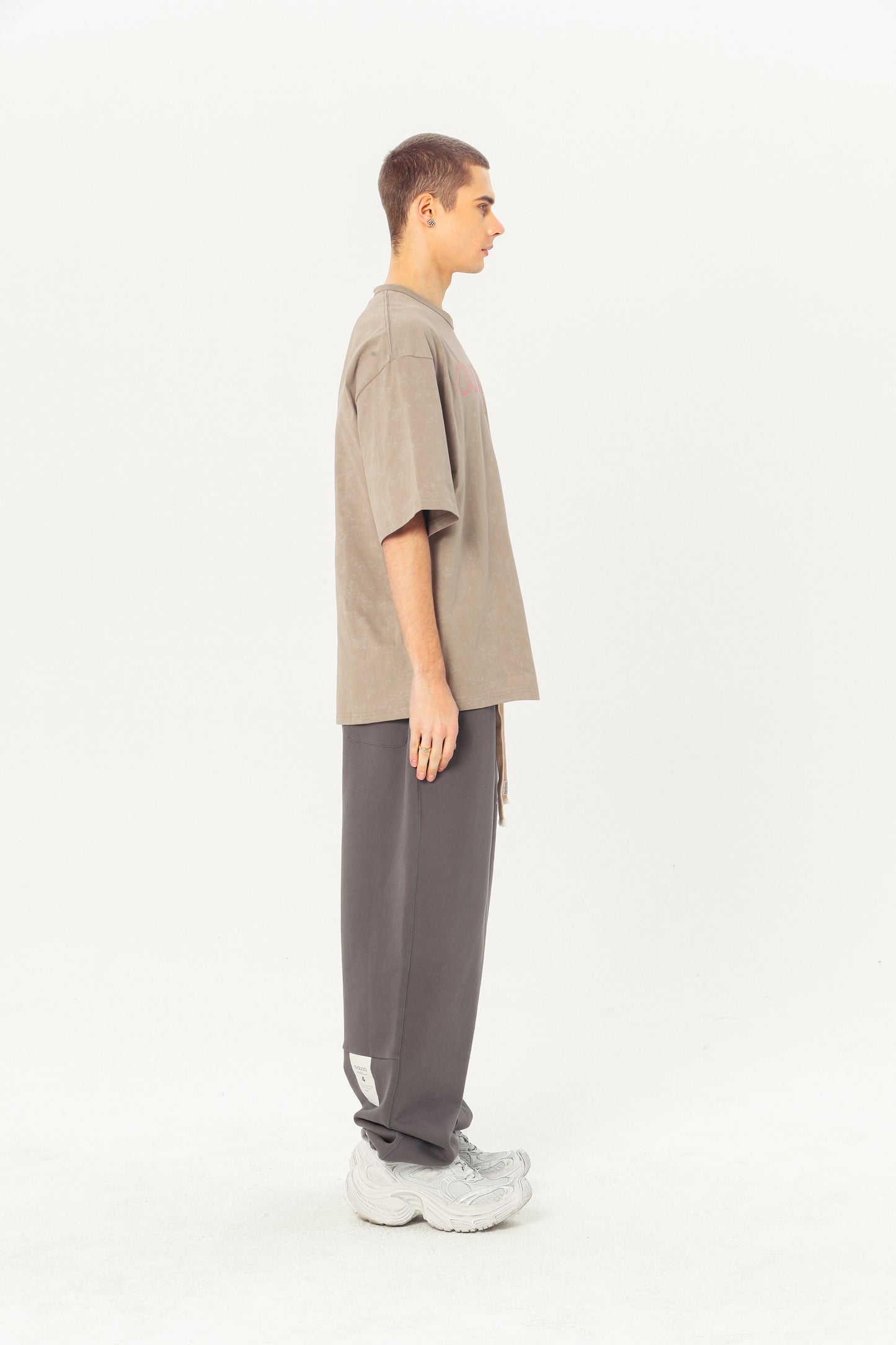 Basic Heavyweight Tee - Cream-Gray