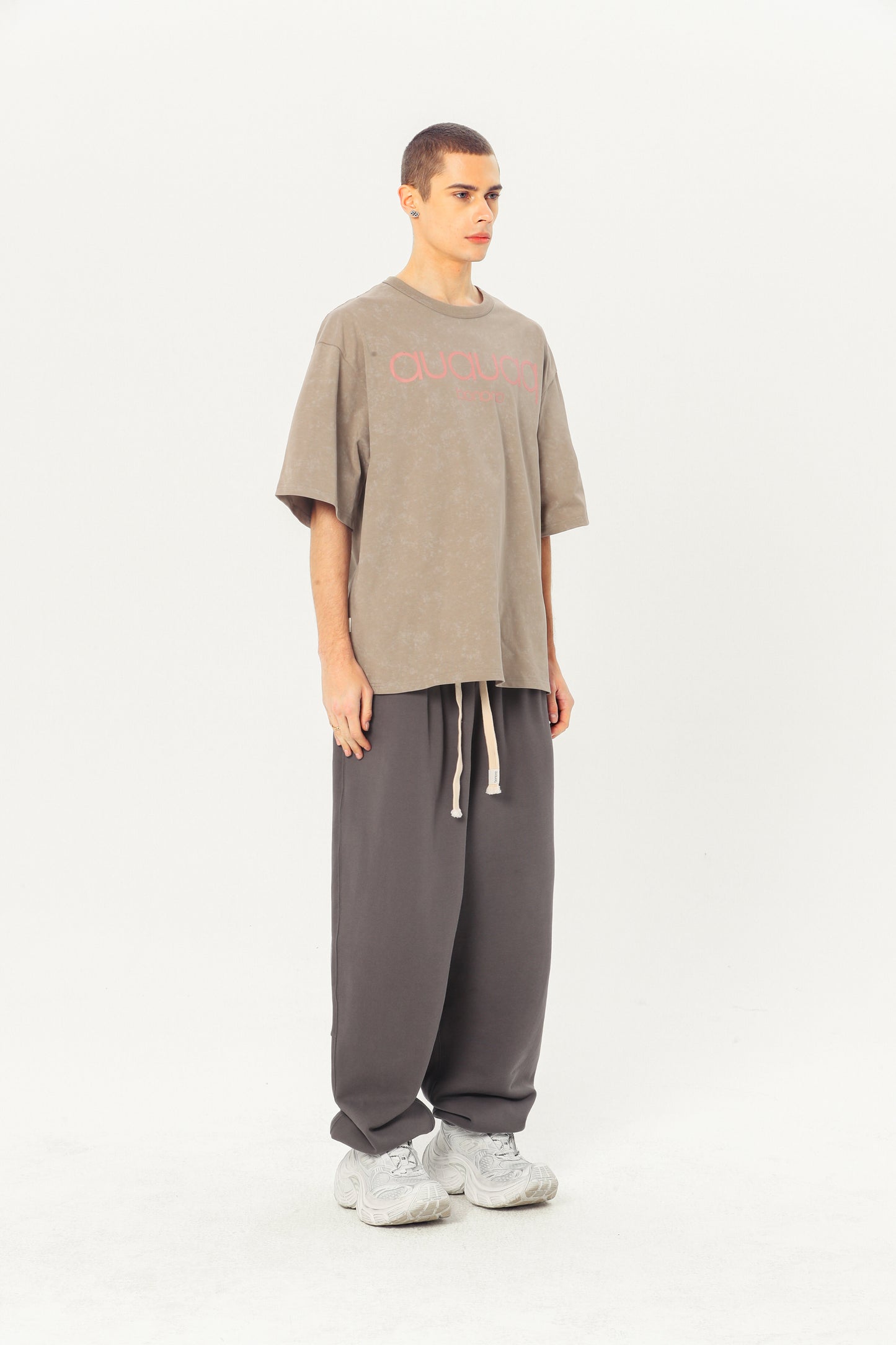 Basic Heavyweight Tee - Cream-Gray