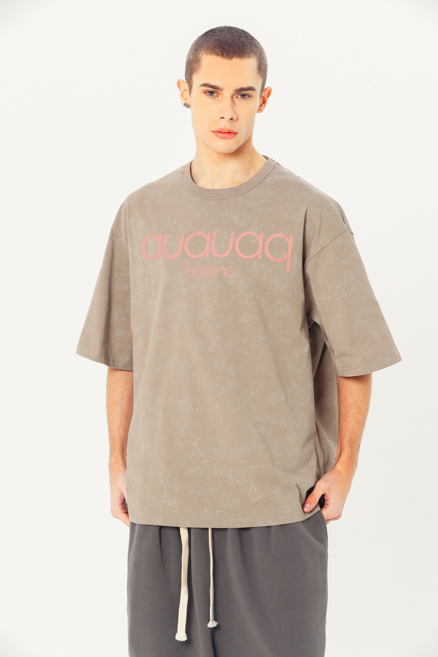 Basic Heavyweight Tee - Cream-Gray
