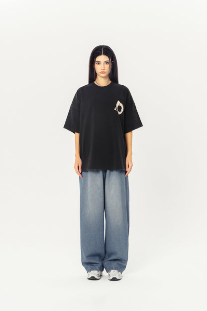 Embroidered Heavyweight Tee - Black