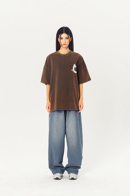 Embroidered Heavyweight Tee - Rust-Red