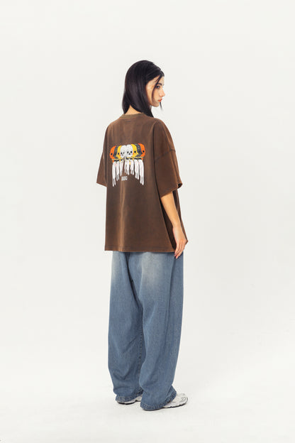 Embroidered Heavyweight Tee - Rust-Red