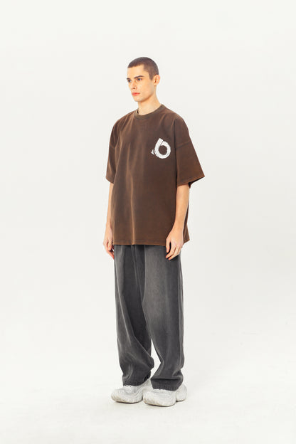 Embroidered Heavyweight Tee - Rust-Red