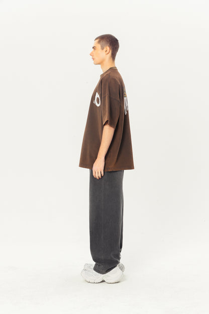 Embroidered Heavyweight Tee - Rust-Red