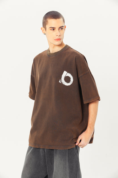 Embroidered Heavyweight Tee - Rust-Red