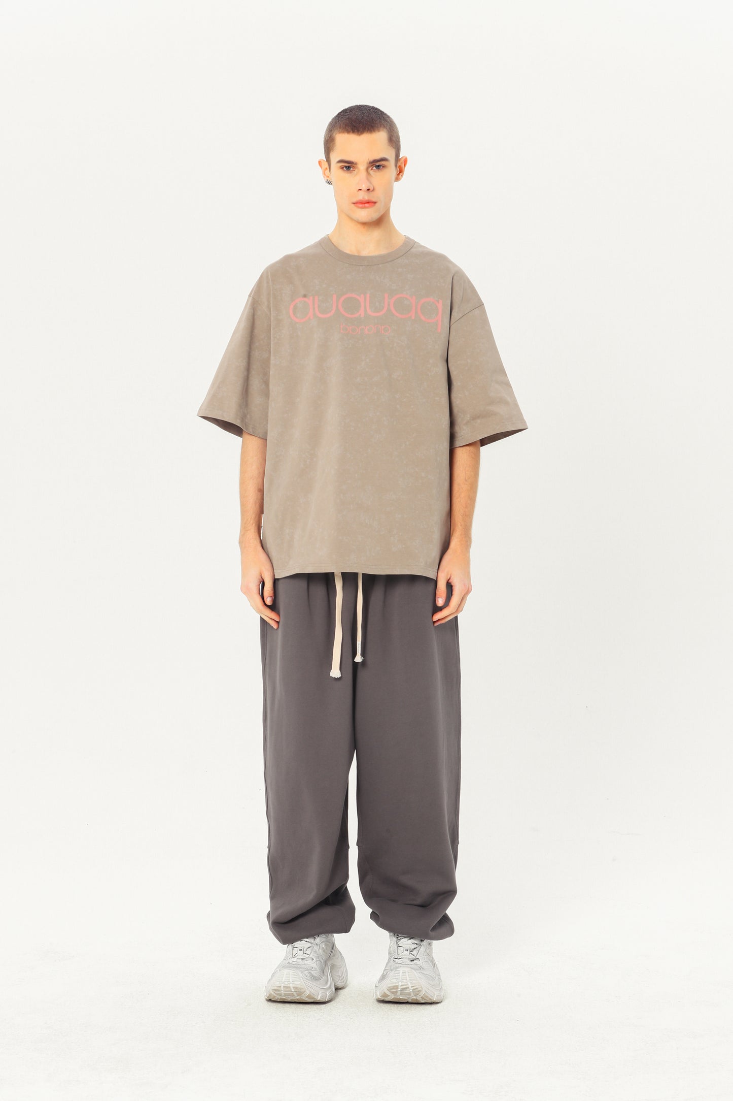 Basic Heavyweight Tee - Cream-Gray