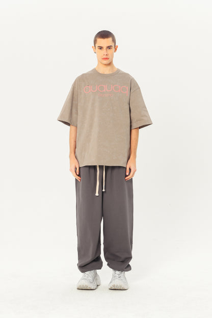 Basic Heavyweight Tee - Cream-Gray