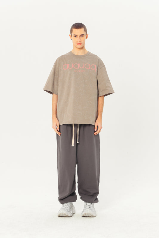 Basic Heavyweight Tee - Cream-Gray