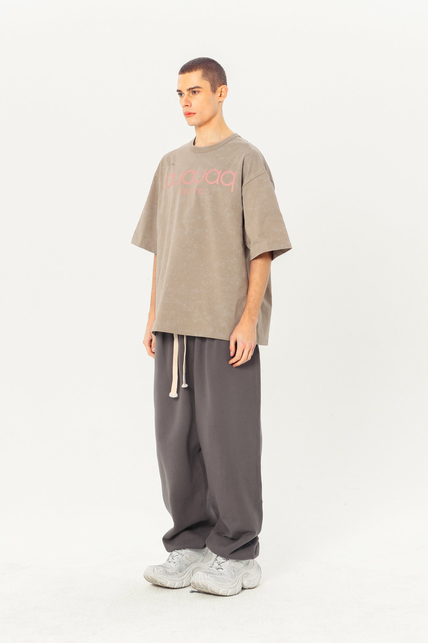 Basic Heavyweight Tee - Cream-Gray