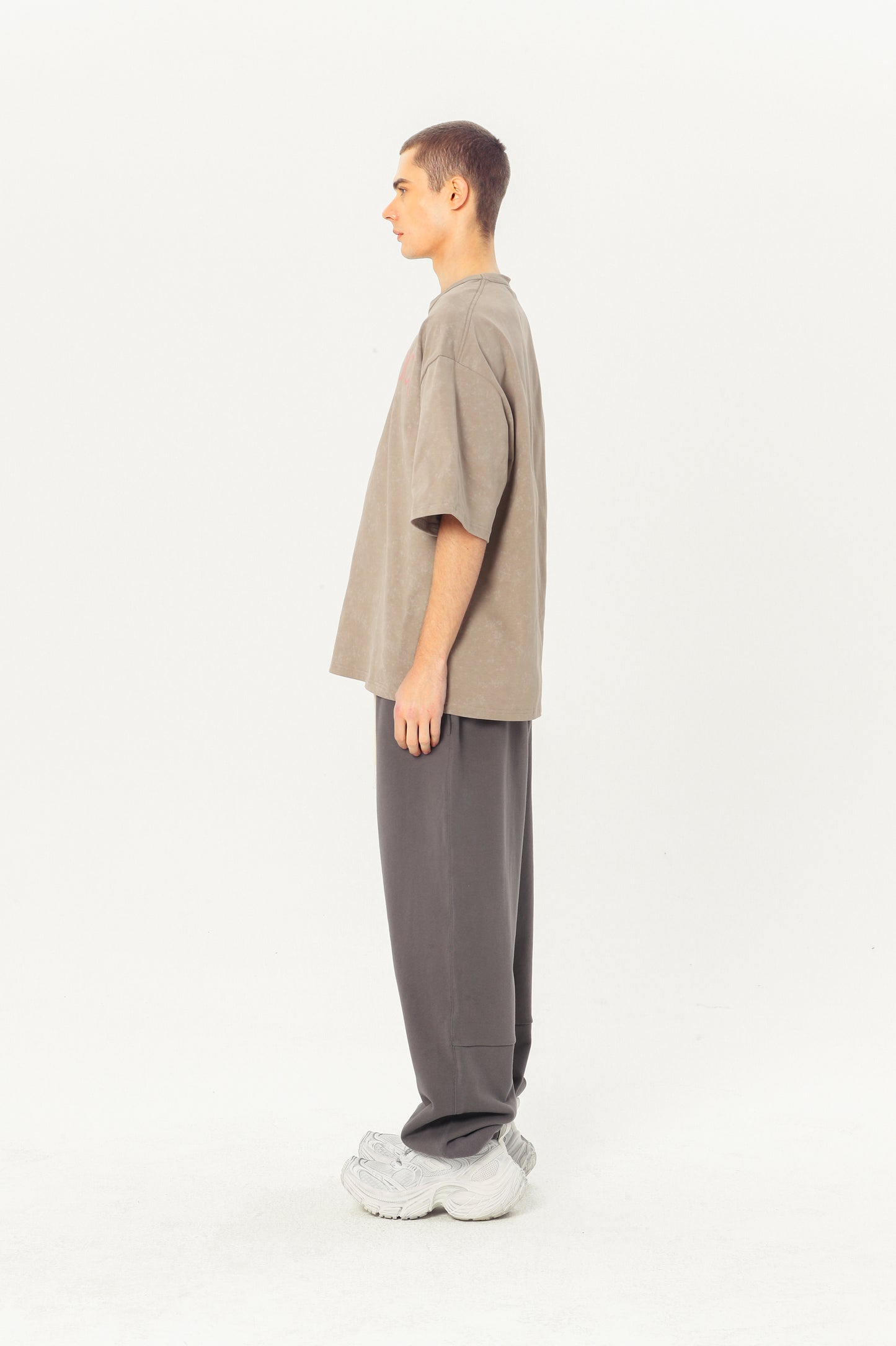 Basic Heavyweight Tee - Cream-Gray