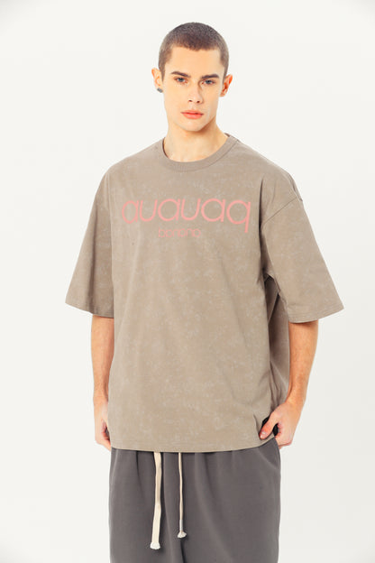 Basic Heavyweight Tee - Cream-Gray